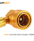 Diy Friendly AC Refrigerant Recharge Hose Kit With Gauge For R134A R22 R12 Low Side Quick Coupler close-up