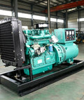 High Output Generator Set For Rock Solid Backup Power And Emergency Electricity Built Tough For Home Factory And Marine Use, showcasing a heavy-duty generator in a warehouse.