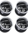 Set of four round Ford F-150 dashboard vent louvers, 2009–2014, black interiors with chrome rims.
