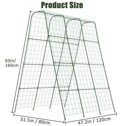 63 Inch Tall U Shape Cucumber Trellis For Raised Beds Garden Arch For Climbing Plants Outdoor Plant Support 48x32x63 Inches