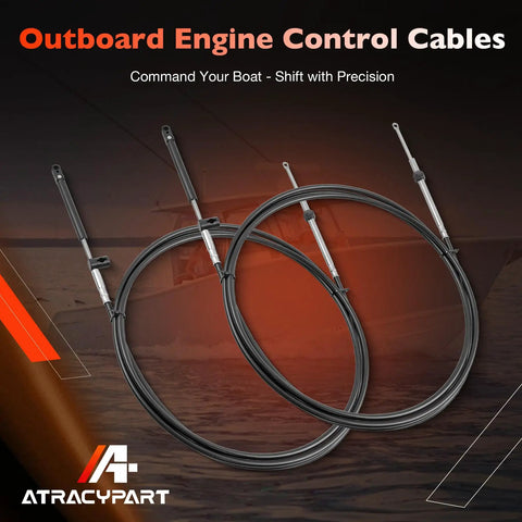 13 Foot Gen I Outboard Engine Control Cables Set Featuring 600A Throttle And Shift Cables For Mercury MerCruiser Force Boats Replace CC17913 2 Pack Tough Marine Grade Replacement Cable Kit