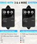 Beefed Up Long Range Wireless Dump Trailer Remote Control Kit for 12V Hydraulic System, showing 3-Wire and 4-Wire setups.
