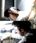 Man using Orbit 2026 Work Edition Headlamp With 210 Degree Wide Beam And 60 Degree Spotlight For Full Field Vision on job site