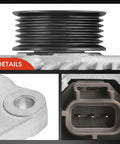 Plug In Ready 12V 150A Alternator For Ford Edge Fusion Taurus Lincoln MKX MKZ MKS Mercury Sable 3.5L 3.7L CW 6 Groove Replacement Part 7T4T-10300-AD Premium Quality close-up details of pulley and connector