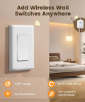 Wireless Light Switch And Receiver Kit No In Wall Wiring Needed RF Remote For Ceiling Lights Lamps And Fans 100 Feet Range
