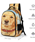 Bone Tag Golden Dog Printed Backpack For Unisex Large Capacity Durable Polyester Breathable Dope Animal Print Daypack