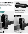 Exploded view of eccentric shaft wheel in Carbon Steel Bifold Barn Door Hardware Kit For 32 Inch Closet Doors 3ft Track Smooth Quiet Black.