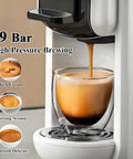 4 In One Compact Coffee Maker Offers No Sweat Hot And Cold Brewing Compatible With K Cup And Dolce Gusto Pods Portable Espresso System For Butter Smooth Daily Sips Anywhere, brewing espresso with rich cream.