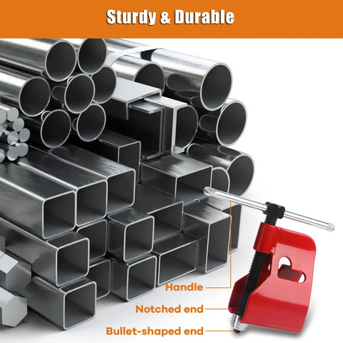 Compression Sleeve Puller For Half Inch Copper Pipe Easy Ferrule And Nut Removal Tool shown next to metal pipes