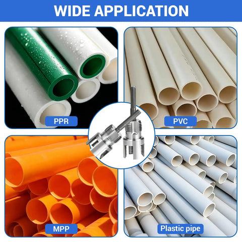 PVC Pipe Threader Kit For One Half And Three Quarter Inch Pipes With Internal And External Threading DIY Home Plumbing Sidekick for plastic pipes