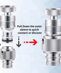 Sink To Hose Adapter Solid Brass 360 Degree Swivel Quick Connector For Kitchen And Bathroom Sinks Garden Hose Pet Bathing Chrome Finish