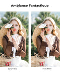 Comparison of photo with and without Black Mist Diffusion One Quarter Filter For Fujifilm X100 Series showing soft highlights and cinematic tones.