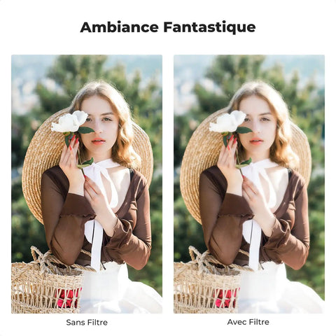 Comparison of photo with and without Black Mist Diffusion One Quarter Filter For Fujifilm X100 Series showing soft highlights and cinematic tones.