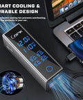 Road Trip Vibes 300W Car Power Inverter DC to AC Converter with PD 36W and LCD Display, showing USB ports and cooling design.
