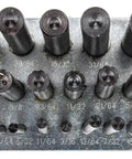 28 Piece Pro Grade Steel Transfer Punch Set For Quick Precise Marking And Punching Sizes 3/32 To 1/2 Inch Plus 17/32 Inch
