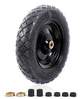 Flat Free Tire And Wheel For 15 Inch Wheelbarrow Replacement Kit, black tire with bearings and hub for carts