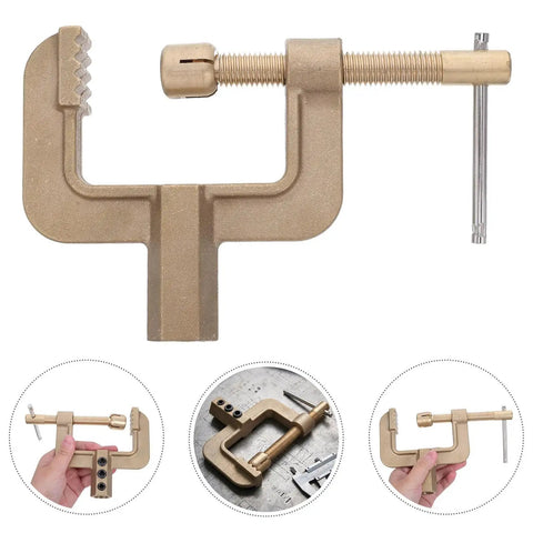 Heavy Duty Ground Clamp For Welders With High Current Transfer And Thickened Copper Contact Design To Stop Rust And Ensure Reliable Sturdy Spring Operation For Tough Home Shop Or Field Jobs That Need Real Muscle on a workbench.