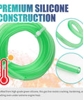 Heavy Duty Flexible Silicone Fuel Hose Kit Four Meter Long Heat Resistant Gas Line For Hot Rods Custom Builds, green tubing showing premium silicone construction.