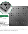 High Accuracy Optical Breadboard Plate With M6 Tapped Holes 150 X 150 mm 13 mm Thick Black Anodized Aluminum 6061 Precision 25 mm Grid