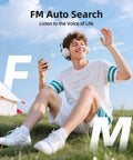 Person using 64GB Clip MP3 Player With Bluetooth For On The Go Music Ultra Portable Clip On Player With Simple Button Controls Hands Free Listening