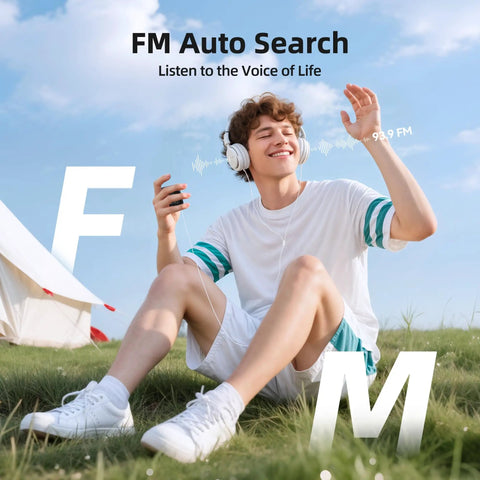 Person using 64GB Clip MP3 Player With Bluetooth For On The Go Music Ultra Portable Clip On Player With Simple Button Controls Hands Free Listening