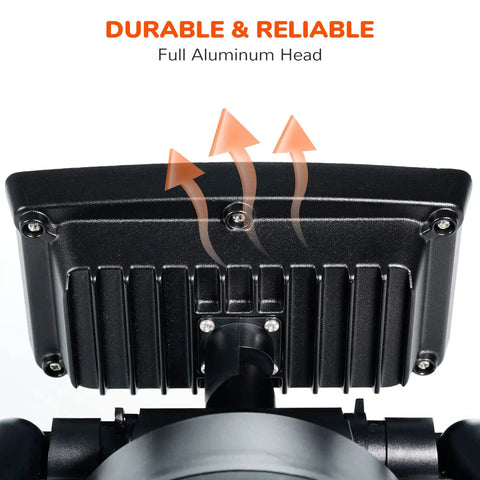 Rear view of the Beast Bright 4600 Lumen Motion Sensor Security Flood Light Outdoor 40W 300W Equivalent showing aluminum head.