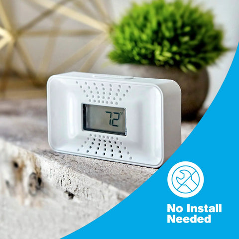 CO Detector With Ten Year Battery And Digital Temperature Display For Home Safety No Brainer Peace Of Mind Backlit Display