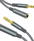 2 Pack Slick 3.5 Mm Aux Extension Cable 6.6 Feet Male To Female Sweet Stereo Sound Adapter with gold plated jacks.