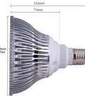 Deep Red 660nm And Near Infrared 850nm Red Light Therapy LED Bulb 54W side view with dimensions for home wellness use.