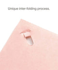 Close-up of inter-folding process by Desktop Staple Free Stapler That Zips Through Up To 10 Pages Without Staples Bright Blue Finish