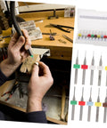 30 Piece Micro Drill Bit Set For PCB And Jewelry Pro Grade Precision Hand Drill Engraving Kit in use with tungsten steel bits.