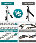 Comparison of Lever Chain Hoist 1750 Lb 10 Ft Come Along Ratchet Hoist Alloy Steel G80 Chain with other products