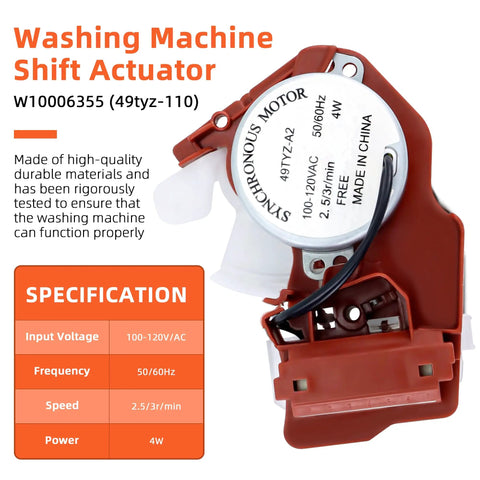 No Sweat Washer Shift Actuator Plus Pulley Clutch Kit And Drive Belt For Household Clothes Washer Smooth Spin Overhaul showing actuator.