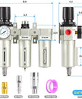 Pro Grade Industrial Air Dryer System 0-240 PSI 3/4 In NPT 3-Stage Setup With filters and auto drain regulator