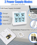 Indoor Outdoor Wireless Thermometer With 3 Remote Sensors Digital Hygrometer Temperature And Humidity Monitor with backlit display and power supply options