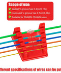 Two Pack Silicone Soldering Stand with Five Slot Magnetic Wire Holder shown holding multiple wires, red color, ABS build