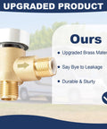 Brass RV Vacuum Breaker Check Valve for Gray Water Black Tank Flush System Replacement, shown with upgrade features.
