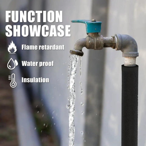 Foam Pipe Insulation Tube For Water Line Freeze Protection And Sharp Edge Guard 1/2 Inch ID covers exposed outdoor pipe