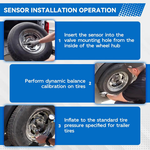 Plug N Play Tire Pressure Sensor Module For Chevy Silverado Gmc Sierra Heavy Duty Trucks And Travel Trailers installation steps on tires.