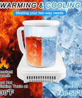 Dual Purpose Desktop Coffee Mug Warmer And Colder With 15W Fast Wireless Charging Pad For Travel Cups and smooth daily grind beverage station with hot and cold drink sections.
