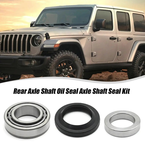 Heavy Duty Rear Axle Shaft Oil Seal Kit Straight Swap Replacement For Nissan Frontier Titan Xterra, showing seal components and vehicle.