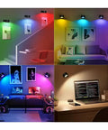 Lightess LED Wall Sconce 19 RGB Colors Dimmable, Rechargeable Sconces Battery Operated Picture Light,Touch & Remote Control in various settings.