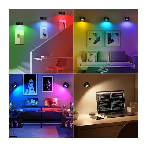 Lightess LED Wall Sconce 19 RGB Colors Dimmable, Rechargeable Sconces Battery Operated Picture Light,Touch & Remote Control in various settings.