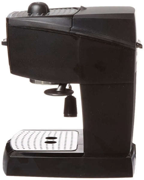 15 Bar Espresso And Cappuccino Machine With Manual Frother Wand And Compact Black Housing for seamless kitchen use.