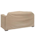 Khaki Heavy Duty PVC Patio Loveseat Cover With Waterproof Backing Keeps Your Outdoor Sofa Dry Rain Or Shine Size 55 Inches Long