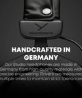 DT 770 Studio 80 Ohm Closed Back Over Ear Wired Studio Headphones, black with gray velour ear pads, handcrafted in Germany