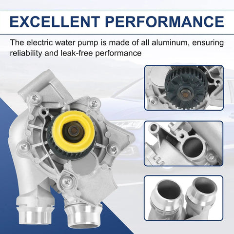 Beefed Up Aluminum Electric Water Pump For 2.0T Audi VW Engines 2008 To 2016 with detailed performance features