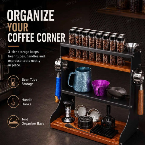 Level Up Your Daily Grind With This Wall Mounted Coffee Bean Storage Tube Set Featuring Twelve Single Dose Espresso Vials Designed To Lock In Flavor And Make Your Home Bar Setup Look Absolutely Crisp with 3-tier organization.