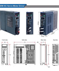 750W AC Servo Motor Driver Kit For Industrial Automation 220V 3000 RPM 2.39 Nm Torque, product dimensions and views