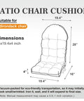 Beige Adirondack Chair Cushion Set With Ties 44 By 19.4 By 4 Inches High Back Rocking Patio Cushions Cozy Water And Stain Resistant Fade Resistant Sunscreen Ready 2 Pack dimensions illustration